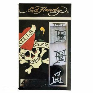 Ed Hardy 4-Pack Cotton Logo Rib Tank Tops